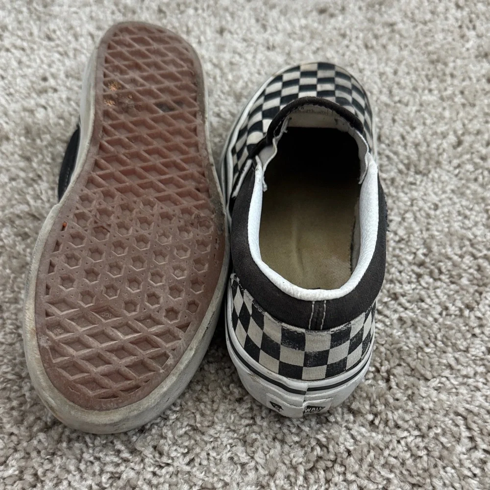 Vans Kids Black and White Checkered Sneakers - Picture 2 of 2